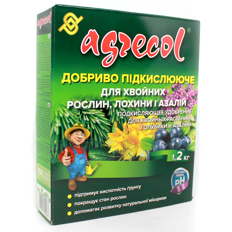 Добриво Agrecol для хвойних підкислювання Вага : 1,2 кг