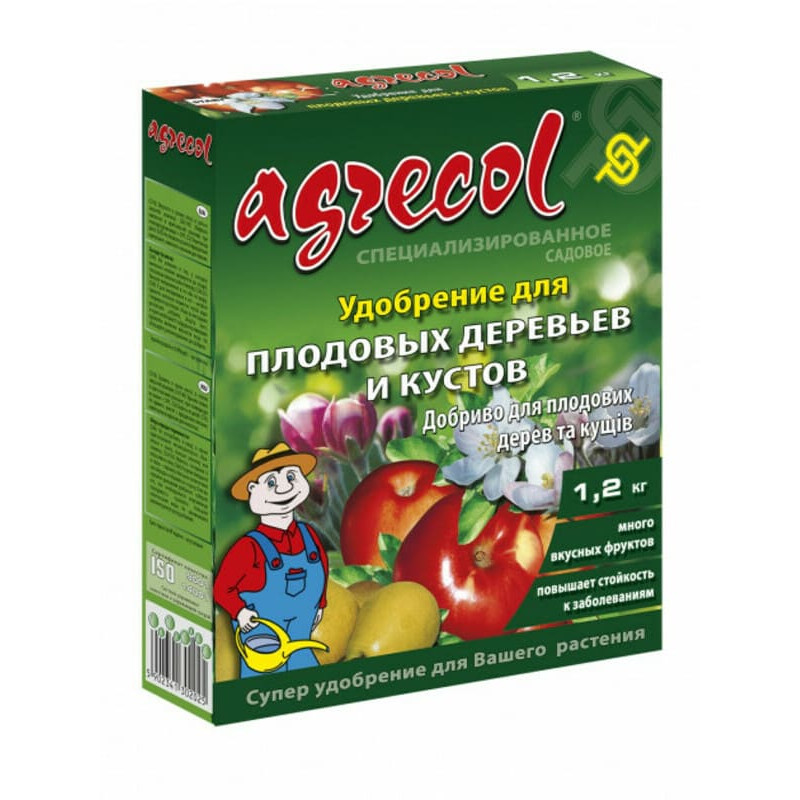 Добриво Agrecol для фруктових дерев та кущів Вага : 1,2 кг