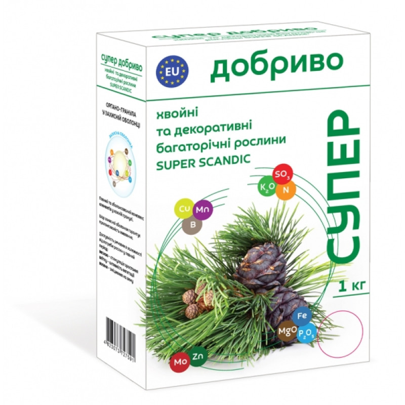 Добриво Супер для хвойних та декоративних багаторічних рослин Вага : 1 кг