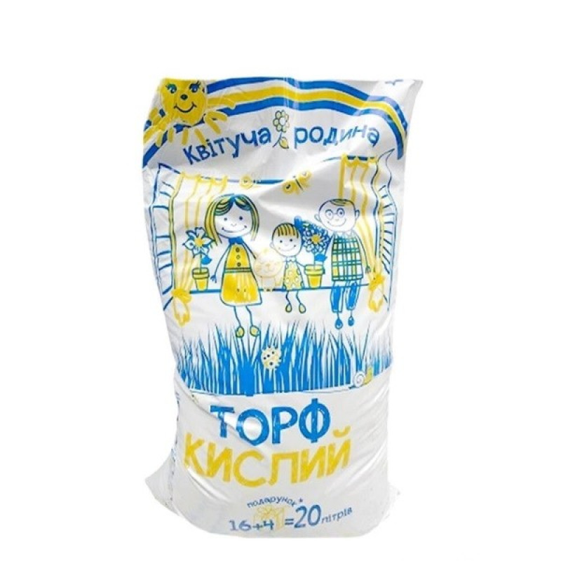 Субстрат торфяной кислый Квітуча Родина Объем : 20 л