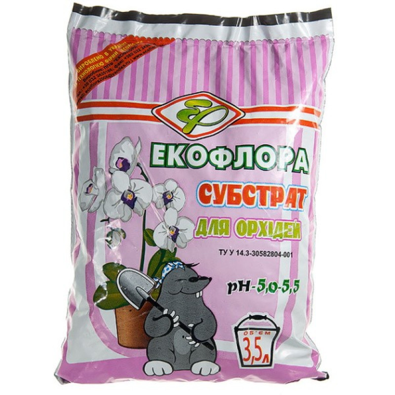 Субстрат Экофлора для орхидей Объем : 3,5 л
